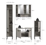 Badm�bel Set 4-teilig Scana in sand und schwarz Badkombination 170 x 192 cm, Soft-Close