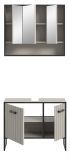 Badm�bel Set 2-teilig Scana in sand und schwarz Badkombination 80 x 192 cm, Soft-Close