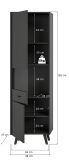 Vitrine Madea in grau matt Vitrinenschrank 58 x 195 cm