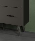 Vitrine Madea in grau matt Vitrinenschrank 58 x 195 cm