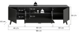 TV-Lowboard Madea in grau matt TV Unterteil 185 x 55 cm