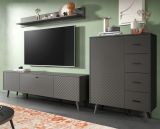 Wandboard Madea in grau matt Wandregal 160 cm B�cherregal