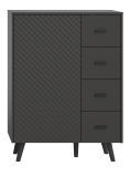 Kommode Madea in grau matt Highboard 84 x 114 cm