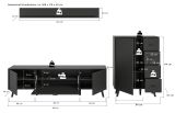 Wohnwand Madea in grau matt Wohnkombination 3-teilig 269 x 175 cm
