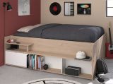 Parisot Stauraumbett Travel in Eiche Jackson und wei� Hochbett Liegefl�che 140 x 200 cm