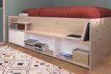 Parisot Stauraumbett Travel in Eiche Jackson und wei� Hochbett Liegefl�che 140 x 200 cm