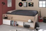 Parisot Stauraumbett Travel in Eiche Jackson und wei� Hochbett Liegefl�che 140 x 200 cm