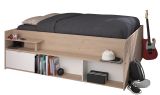 Parisot Stauraumbett Travel in Eiche Jackson und wei� Hochbett Liegefl�che 140 x 200 cm