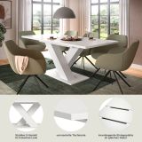 Esstisch Home-X in wei� Tisch ausziehbar 150 - 190 cm