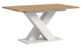 Esstisch Home-X in Artisan Eiche und wei� Tisch ausziehbar 150 - 190 cm