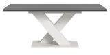 Esstisch Home-X in grau und wei� Tisch ausziehbar 150 - 190 cm