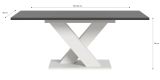 Esstisch Home-X in grau und wei� Tisch ausziehbar 150 - 190 cm
