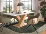 Esstisch Home-X in wei� und Artisan Eiche Tisch ausziehbar 150 - 190 cm