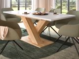 Esstisch Home-X in wei� und Artisan Eiche Tisch ausziehbar 150 - 190 cm