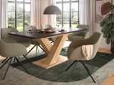 Esstisch Home-X in grau und Artisan Eiche Tisch ausziehbar 150 - 190 cm
