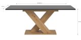 Esstisch Home-X in grau und Artisan Eiche Tisch ausziehbar 150 - 190 cm