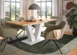 Esstisch Home-X in Artisan Eiche und wei� Tisch ausziehbar 150 - 190 cm
