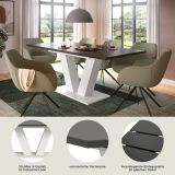 Esstisch Home-X in grau und wei� Tisch ausziehbar 150 - 190 cm
