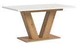 Esstisch Home-X in wei� und Artisan Eiche Tisch ausziehbar 150 - 190 cm