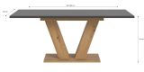 Esstisch Home-X in grau und Artisan Eiche Tisch ausziehbar 150 - 190 cm