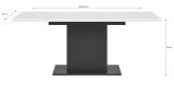 Esstisch Home-X in wei� und grau S�ulentisch ausziehbar 150 - 190 cm
