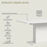 Esstisch Home-X in wei� Tisch ausziehbar 150 - 190 cm