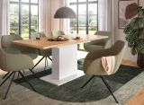 Esstisch Home-X in Artisan Eiche und wei� Tisch ausziehbar 150 - 190 cm