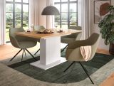Esstisch Home-X in Artisan Eiche und wei� Tisch ausziehbar 150 - 190 cm
