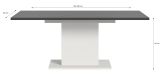 Esstisch Home-X in grau und wei� Tisch ausziehbar 150 - 190 cm