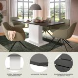 Esstisch Home-X in grau und wei� Tisch ausziehbar 150 - 190 cm