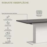 Esstisch Home-X in grau und wei� Tisch ausziehbar 150 - 190 cm