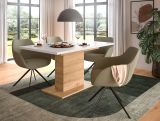 Esstisch Home-X in wei� und Artisan Eiche Tisch ausziehbar 150 - 190 cm