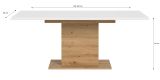 Esstisch Home-X in wei� und Artisan Eiche Tisch ausziehbar 150 - 190 cm