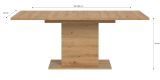 Esstisch Home-X in Artisan Eiche Tisch ausziehbar 150 - 190 cm