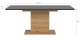 Esstisch Home-X in grau und Artisan Eiche Tisch ausziehbar 150 - 190 cm