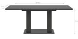 Esstisch Home-X in grau Tisch ausziehbar 150 - 190 cm
