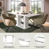 Esstisch Home-X in wei� Tisch ausziehbar 150 - 190 cm