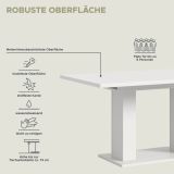 Esstisch Home-X in wei� Tisch ausziehbar 150 - 190 cm