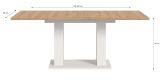Esstisch Home-X in Artisan Eiche und wei� Tisch ausziehbar 150 - 190 cm