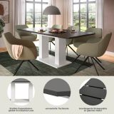 Esstisch Home-X in grau und wei� Tisch ausziehbar 150 - 190 cm