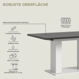 Esstisch Home-X in grau und wei� Tisch ausziehbar 150 - 190 cm