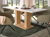 Esstisch Home-X in wei� und Artisan Eiche Tisch ausziehbar 150 - 190 cm
