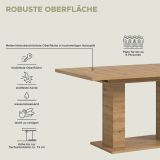 Esstisch Home-X in Artisan Eiche Tisch ausziehbar 150 - 190 cm