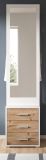 Kompaktgarderobe Pallas in wei� und Nox Eiche Garderobe mit Spiegel 45 x 190 cm