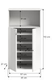 Kommode SystemX in wei� Hochglanz Flur Diele Mehrzweckschrank 61 x 110 cm