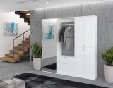 Kommode SystemX in wei� Hochglanz Flur Diele Mehrzweckschrank 61 x 110 cm