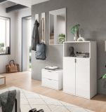 Garderobe Sitzbank SystemX in wei� Hochglanz Schuhschrank 52 x 42 cm