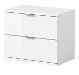 Garderobe Sitzbank SystemX in wei� Hochglanz Schuhschrank 52 x 42 cm