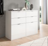 Kommode SystemX in wei� Hochglanz Flur Diele Mehrzweckschrank 110 x 85 cm