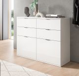 Kommode SystemX in wei� Hochglanz Flur Diele Mehrzweckschrank 110 x 85 cm